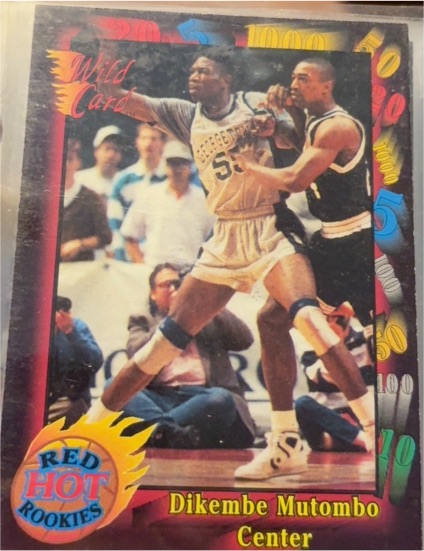 1991 Wild Card Red Hot Rookies #1 Dikembe Mutombo — front