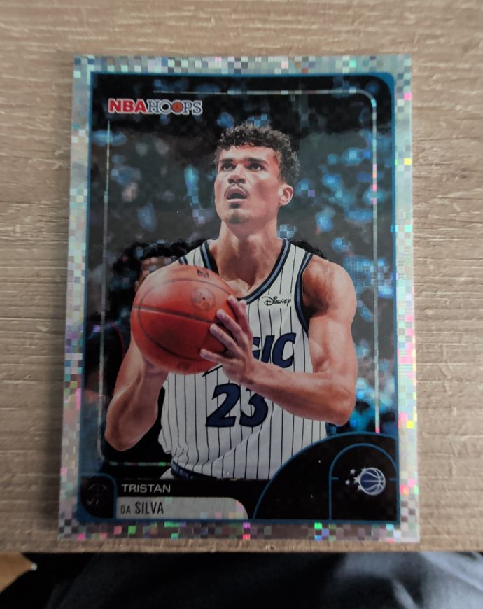 2025-26 Topps NBA Hoops #242 Tristan Da Silva Pixel Burst — front