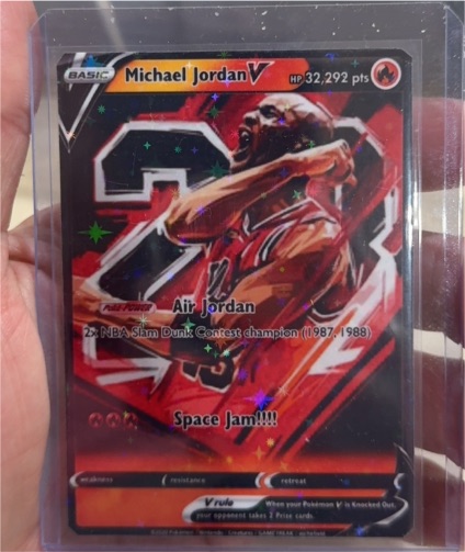 Michael Jordan V Pokémon Custom Card Full Art Holo Space Jam — front