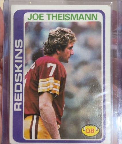1978 Topps #416 Joe Theismann Washington Redskins — front