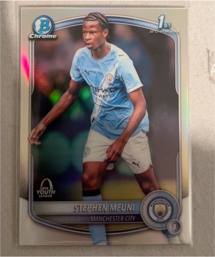 2025-26 Topps Chrome UEFA Stephen Mfuni 1st Bowman Chrome #BU-SM — front