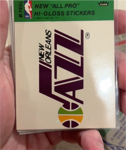 1976 Fleer NBA New Orleans Jazz Hi-Gloss Sticker — front