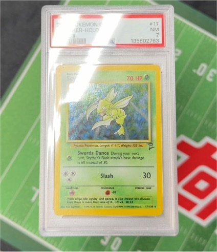 2000 Pokémon Base Set 2 #17 Scyther Holo — front