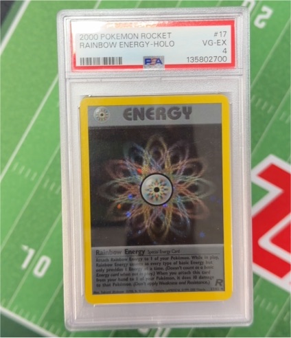 2000 Pokemon Rocket #17 Rainbow Energy Holo — front