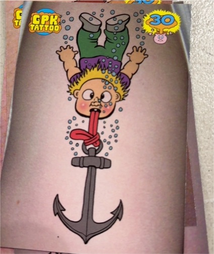 2015 Topps Garbage Pail Kids 30th Anniversary Super Fan Tattoo #4 Anchored Hank — front