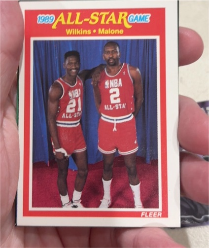 1989-90 Fleer #165 Dominique Wilkins Moses Malone All-Star Game — front
