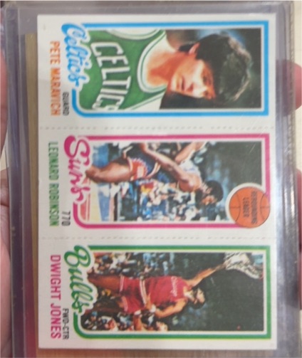1980 Topps #38 Pete Maravich / Leonard Robinson / Dwight Jones — front