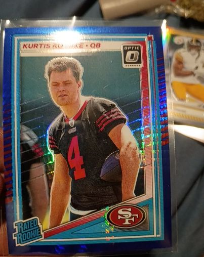 2025 Donruss Optic #243 Kurtis Rourke Blue Hyper Rated Rookie — front