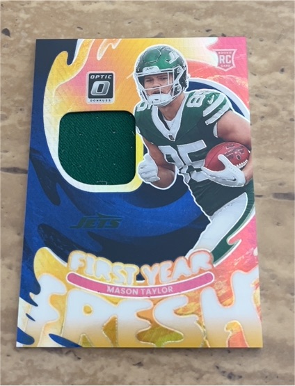 2025 Panini Donruss Optic First Year Fresh Patch #FYFBH-MTR Mason Taylor — front
