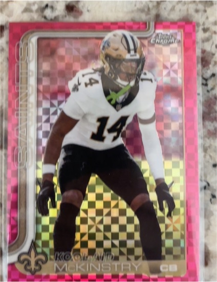 2025 Topps Chrome #224 Kool-Aid McKinstry Hot Pink X-Fractor — front