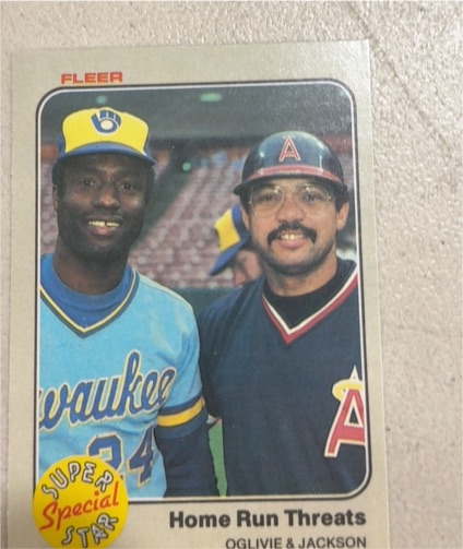 1983 Fleer #640 Home Run Threats Ben Oglivie & Reggie Jackson — front