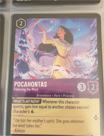 Lorcana Winterspell #42 Pocahontas - Following the Wind — front