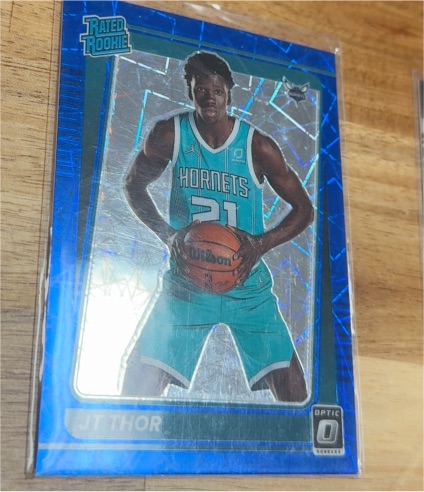 2021-22 Panini Donruss Optic #172 JT Thor Rated Rookie Blue Velocity Prizm — front