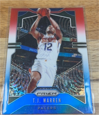 2019-20 Panini Prizm #228 T.J. Warren Red White Blue Prizm — front