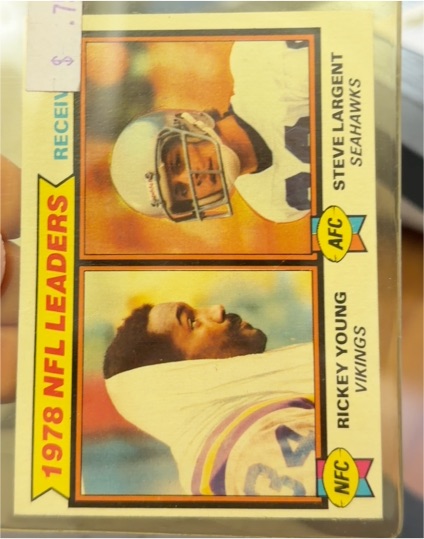 1979 Topps #2 1978 NFL Leaders: Receiving (Rickey Young / Steve Largent) — front
