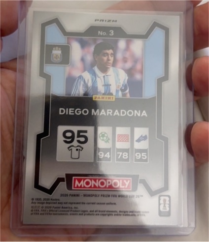 2026 Panini Prizm Monopoly FIFA World Cup #3 Diego Maradona — front