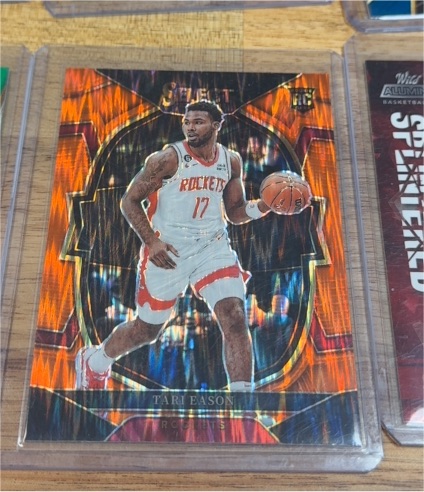 2022-23 Panini Select #82 Tari Eason Orange Flash Prizm Rookie Houston Rockets — front