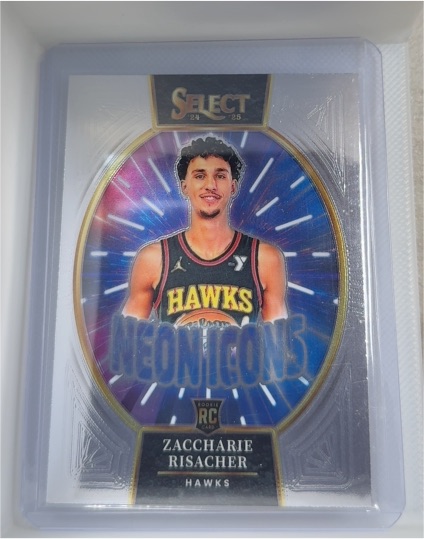 2024-25 Panini Select #25 Zaccharie Risacher Neon Icons Rookie — front