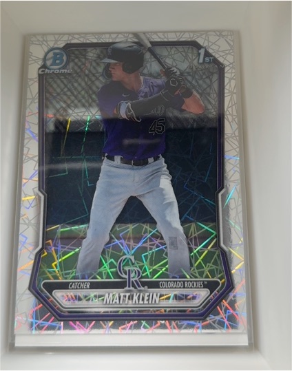 2026 Bowman Chrome Prospects Lazer Refractor #BCP-146 Matt Klein — front
