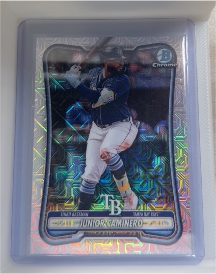 2026 Bowman Chrome #59 Junior Caminero Mojo Refractor — front