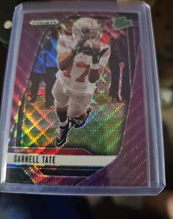 2025 Panini Prizm Draft Picks #68 Carnell Tate Purple Wave Prizm Rookie Card — front