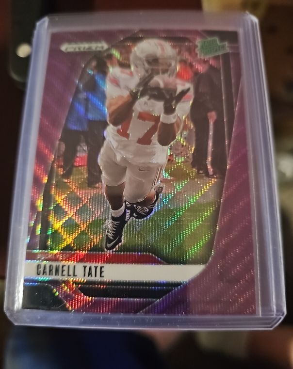 2025 Panini Prizm Draft Picks #68 Carnell Tate Purple Wave Prizm Rookie Card — front