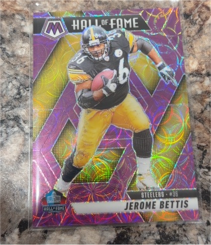 2025 Panini Mosaic #298 Jerome Bettis Hall of Fame Purple Scope Prizm — front