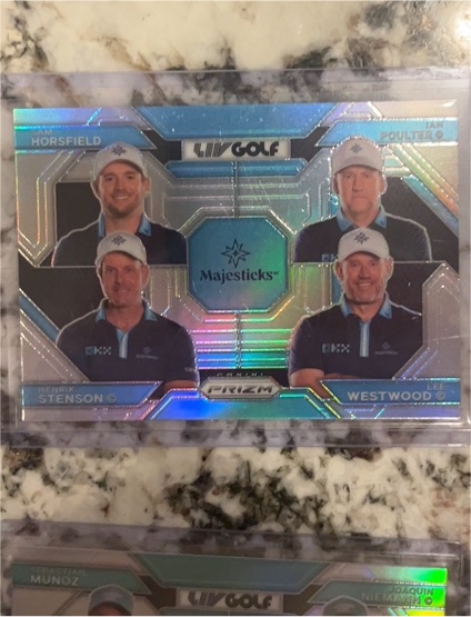 2024 Panini Prizm LIV Golf Majesticks #63 Henrik Stenson Ian Poulter Lee Westwood Sam Horsfield — front
