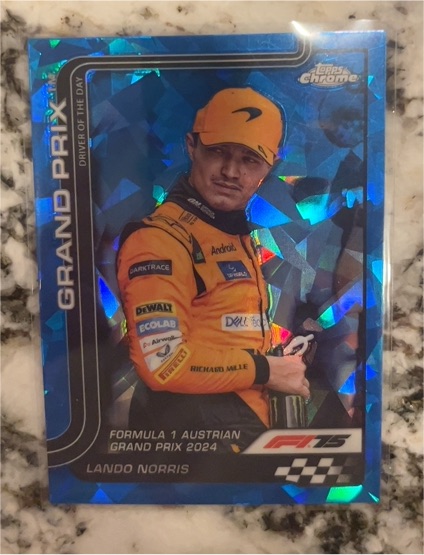 2025 Topps Chrome Sapphire Formula 1 Grand Prix Driver of Day Lando Norris #126 — front