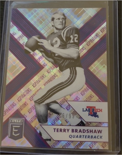 2018 Panini Elite Draft Picks #91 Terry Bradshaw Aspirations Purple — front