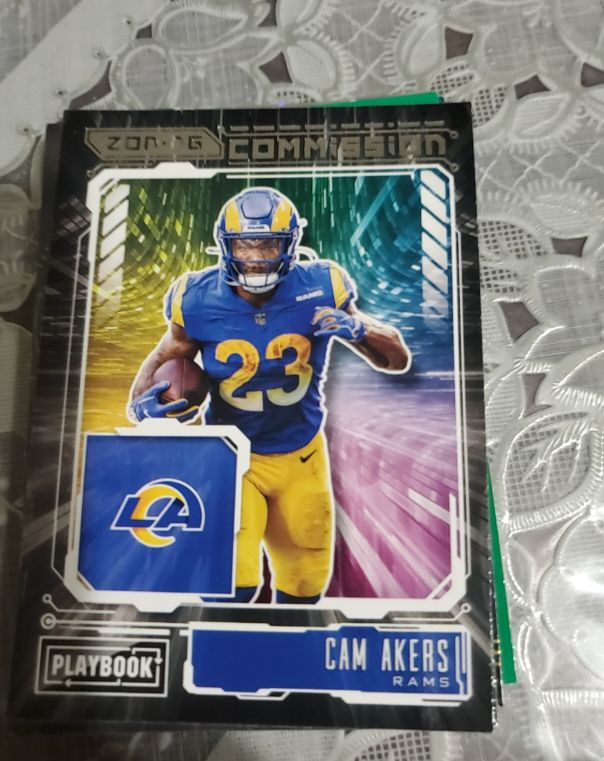 2021 Panini Playbook Zoning Commission #ZC-CAK Cam Akers — front