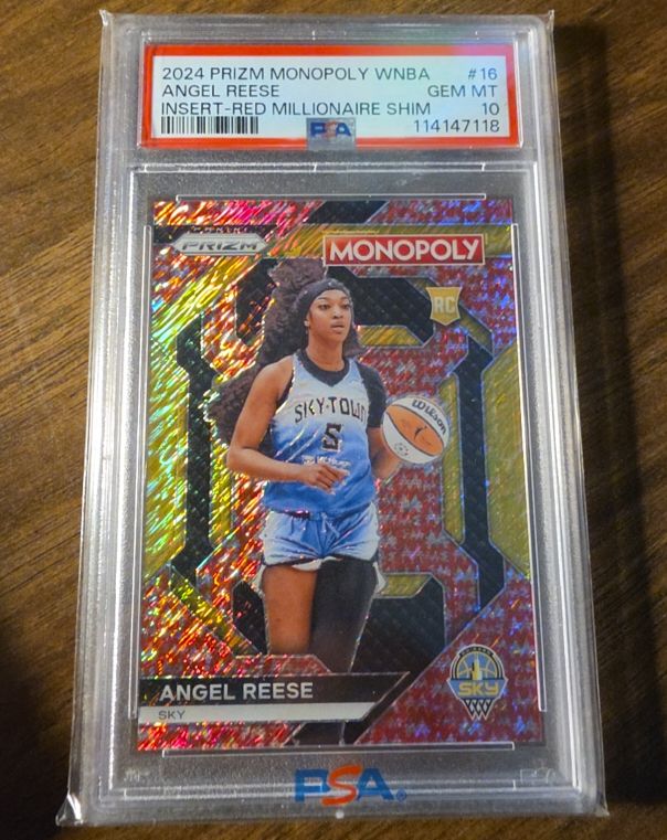 2024 Panini Prizm Monopoly WNBA #16 Angel Reese Insert-Red Millionaire Shim — front