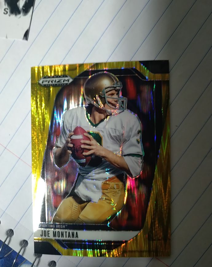 2025 Panini Prizm Draft Picks #184 Joe Montana Gold Cracked Ice — front