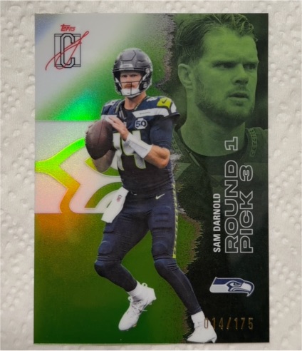 2025 Topps Signature Class #47 Sam Darnold Seahawks Round 3 Pick 3 — front
