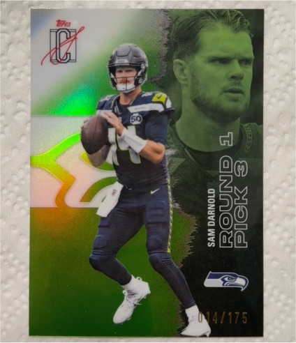 2025 Topps Signature Class #47 Sam Darnold Seahawks Round Pick 3 — front