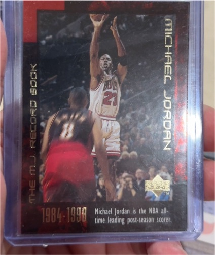 1999 Upper Deck Michael Jordan Career #47 The MJ Record Book Michael Jordan — front