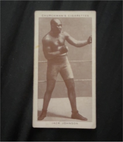 1938 Churchman's Cigarettes #20 Jack Johnson Boxing Personalities — front
