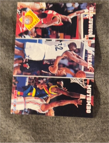 1993-94 NBA Hoops #290 Hakeem Olajuwon / Shaquille O'Neal / Dikembe Mutombo — front