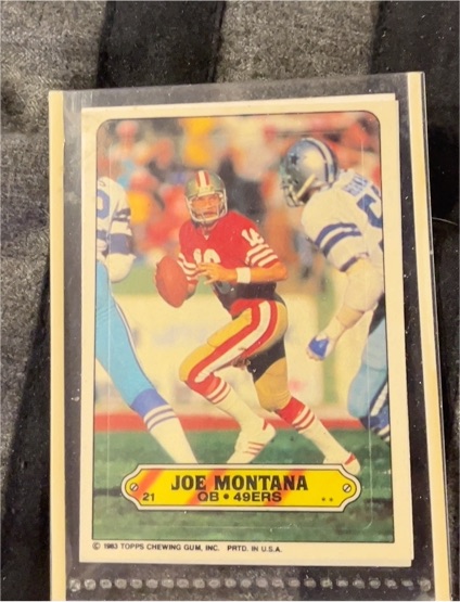 1983 Topps Sticker #21 Joe Montana — front