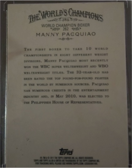 2011 Topps Allen & Ginter #262 Manny Pacquiao — front