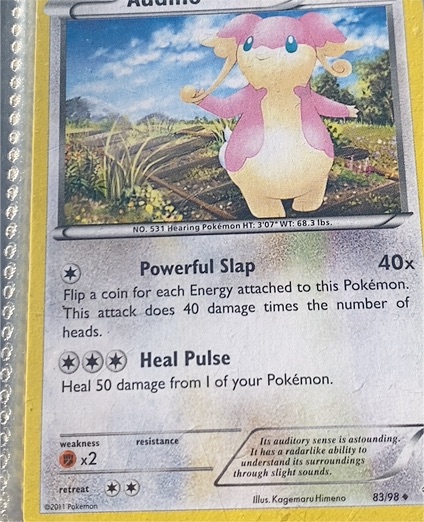 2011 Pokemon Black & White Emerging Powers #83 Audino — front