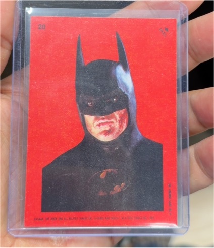 1989 Topps Batman Movie Sticker #20 Michael Keaton — front