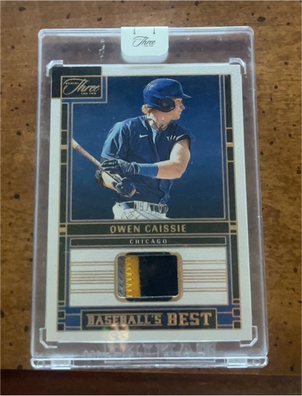 2024 Panini Three and Two Baseball's Best Memorabilia Owen Caissie #BBM-OC — front