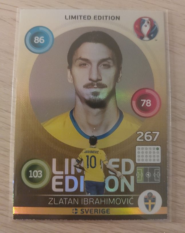 2016 Panini Adrenalyn XL UEFA Euro 2016 #267 Zlatan Ibrahimović Limited Edition — front