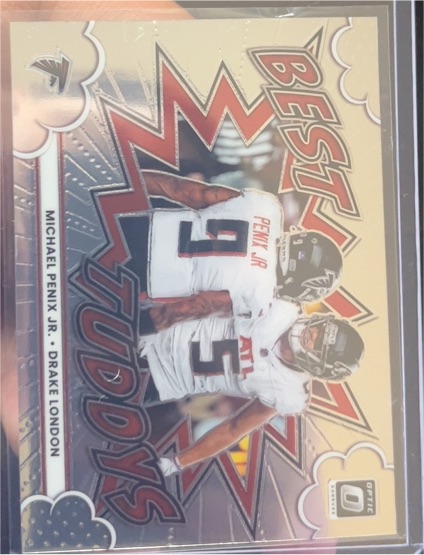 2025 Panini Donruss Optic #12 Michael Penix Jr. & Drake London Best Tuddys Falcons — front
