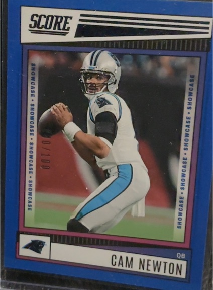 2022 Panini Score Blue Showcase #48 Cam Newton — front