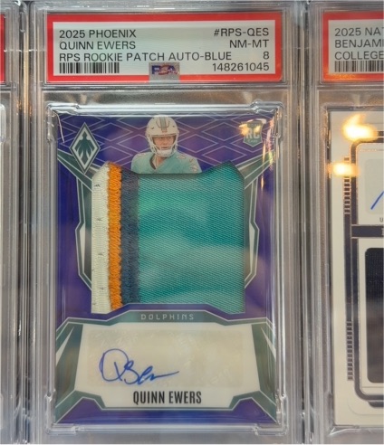 2025 Panini Phoenix #RPS-QES Quinn Ewers Rookie Patch Auto Blue — front