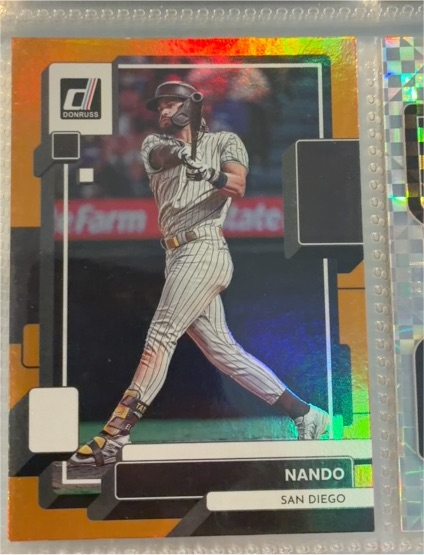 2022 Donruss #82 Fernando Tatis Jr. Nando Orange Holo Parallel — front