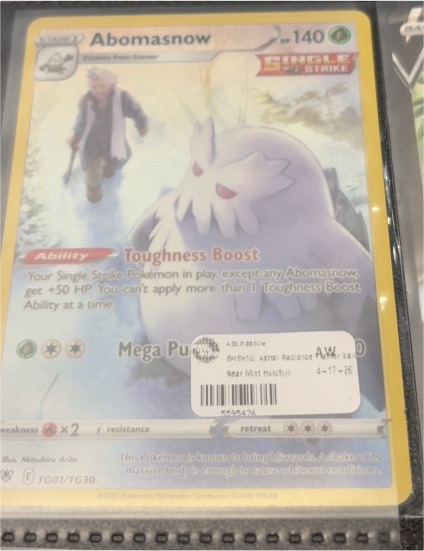 2022 Pokémon SWSH10: Astral Radiance Trainer Gallery #TG01 Abomasnow — front