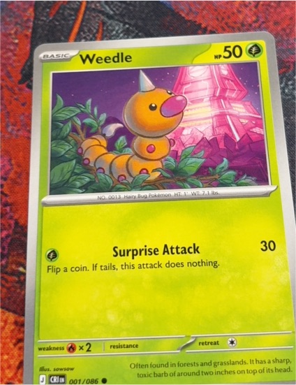 2023 Pokémon ME04: Chaos Rising #001 Weedle — front